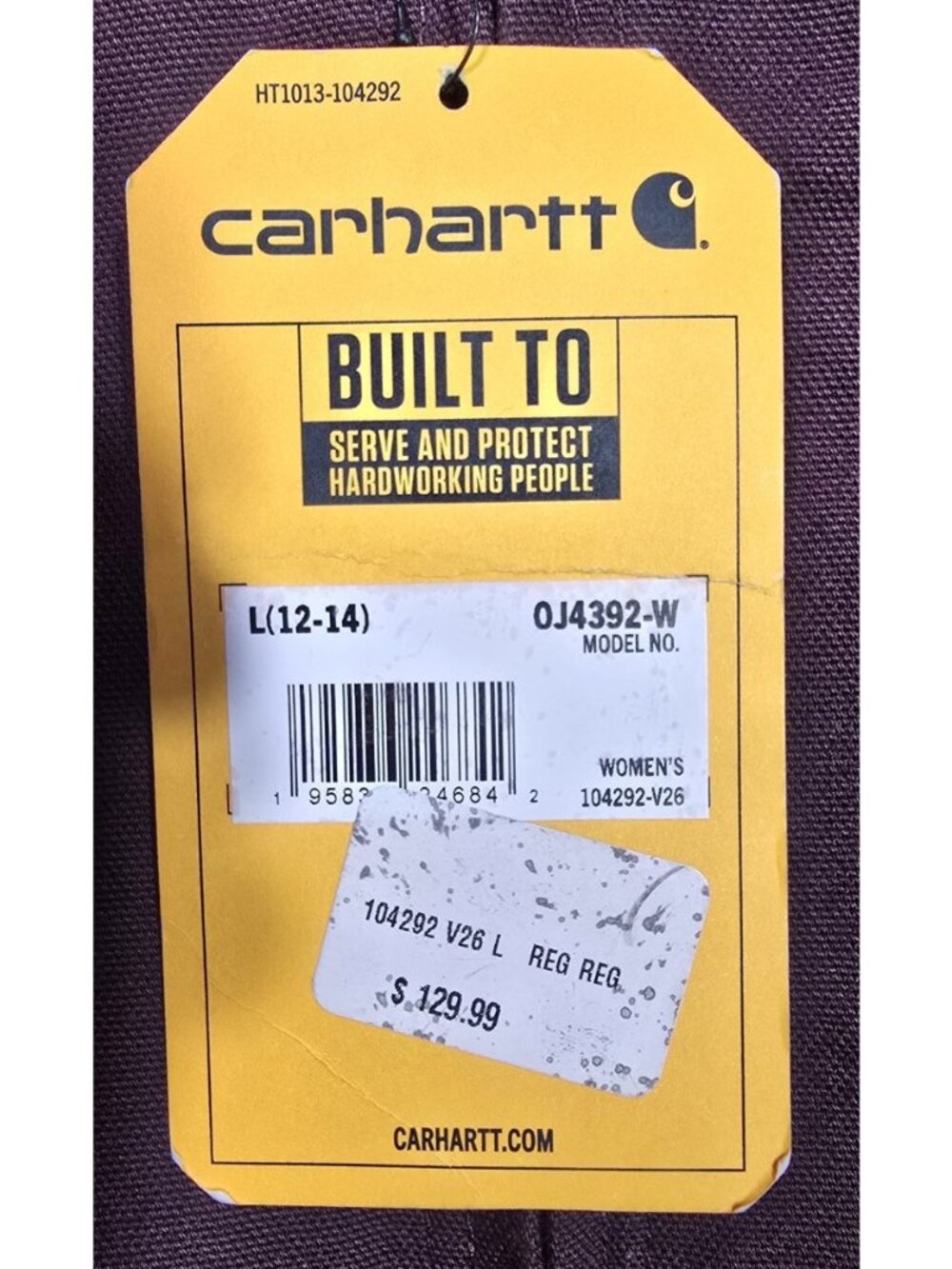 Carhartt Full Zip Duck Canvas Hooded Sherpa Lined Work Coat Jacket Women's L New - Picture 3 of 16